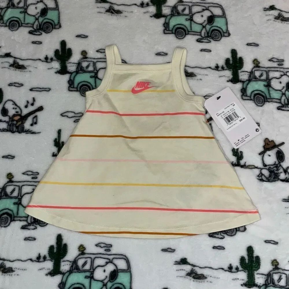 New Nike pastel yellow spaghetti coconut milk tank top for baby girls size 3M